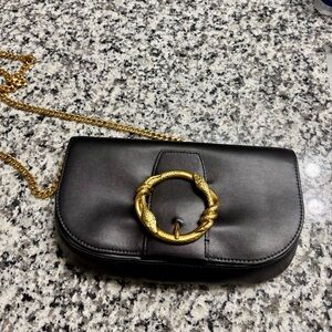 Rebecca Minkoff Black Crossbody Bag with Gold Snake Chain